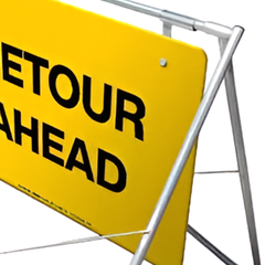 1200 x 900mm Detour Ahead Swing Stand & Sign