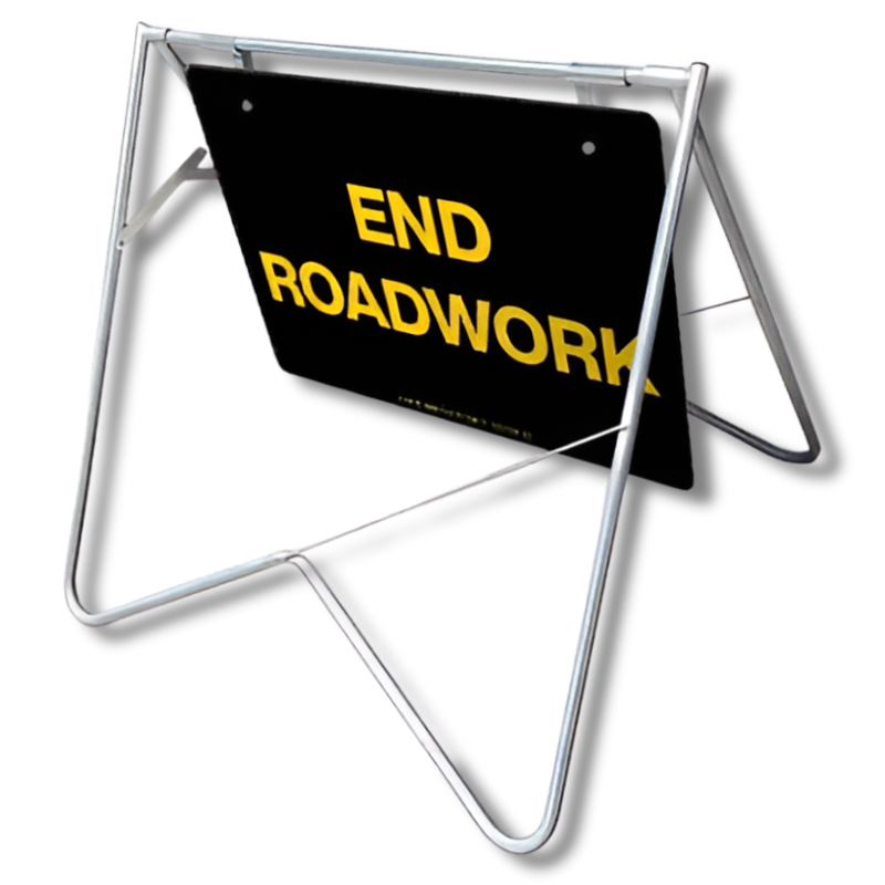 1200 x 900mm End Roadwork Nightwork Swing Stand & Sign