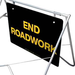 1200 x 900mm End Roadwork Nightwork Swing Stand & Sign