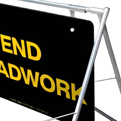 1200 x 900mm End Roadwork Nightwork Swing Stand & Sign