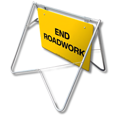 1200 x 900mm End Roadwork Swing Stand & Sign