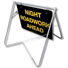1200 x 900mm Night Roadwork Ahead Swing Stand & Sign