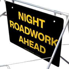 1200 x 900mm Night Roadwork Ahead Swing Stand & Sign