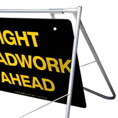 1200 x 900mm Night Roadwork Ahead Swing Stand & Sign