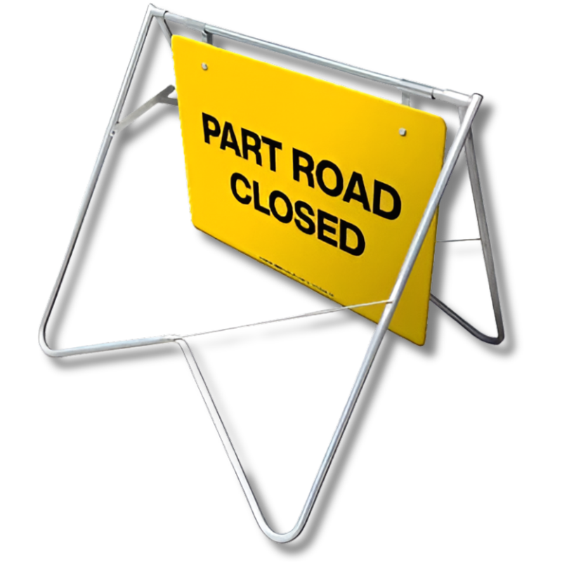 1200 x 900mm Part Road Closed Swing Stand & Sign