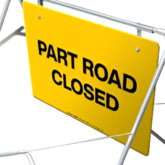 1200 x 900mm Part Road Closed Swing Stand & Sign