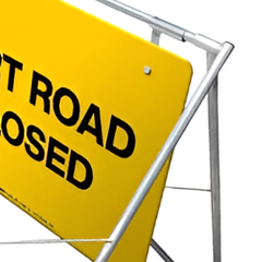 1200 x 900mm Part Road Closed Swing Stand & Sign