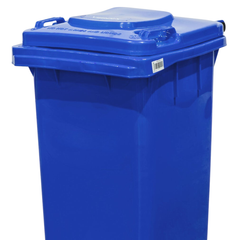 120L Blue Plastic Wheelie Bin 480 x 550 x 940mm-Hammerox Industrial