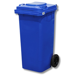 120L Blue Plastic Wheelie Bin 480 x 550 x 940mm-Hammerox Industrial