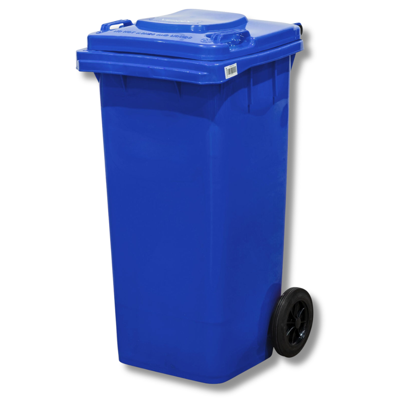 120L Blue Plastic Wheelie Bin 480 x 550 x 940mm-Hammerox Industrial