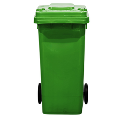 120L Green Plastic Wheelie Bin 480 x 550 x 940mm-Hammerox Industrial