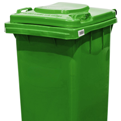 120L Green Plastic Wheelie Bin 480 x 550 x 940mm-Hammerox Industrial
