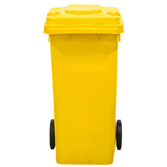 120L Yellow Plastic Wheelie Bin 480 x 550 x 940mm-Hammerox Industrial