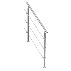 120cm Outdoor Stair Handrail 3 Crossbars-Hammerox Industrial