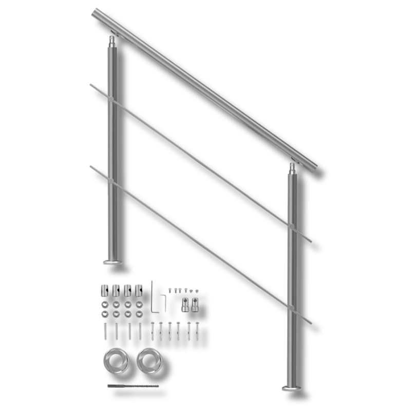 120cm Outdoor Stair Handrail 2 Crossbars