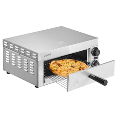 12" 1500W Electric Countertop Pizza Oven Adjustable Temperature & Timer