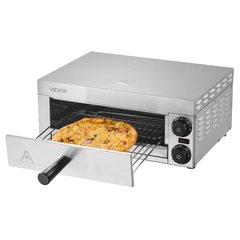 12" 1500W Electric Countertop Pizza Oven Adjustable Temperature & Timer