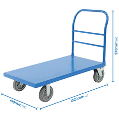 1220 x 610mm Heavy Duty Steel Platform Trolley-Hammerox Industrial