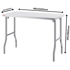 1220x610mm Stainless Steel Food Prep Table