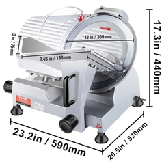 12" 320W Commercial Electric Meat Slicer 350-400RPM