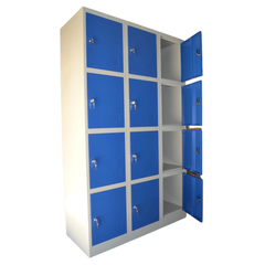 12 Door XL Metal Storage Locker with Alloy Key Locks - Blue
