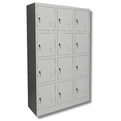 12 Door XL Metal Storage Locker with Alloy Key Locks