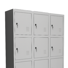 12 Door XL Metal Storage Locker with Alloy Key Locks