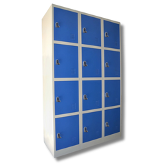 12 Door XL Metal Storage Locker with Padlock Latches