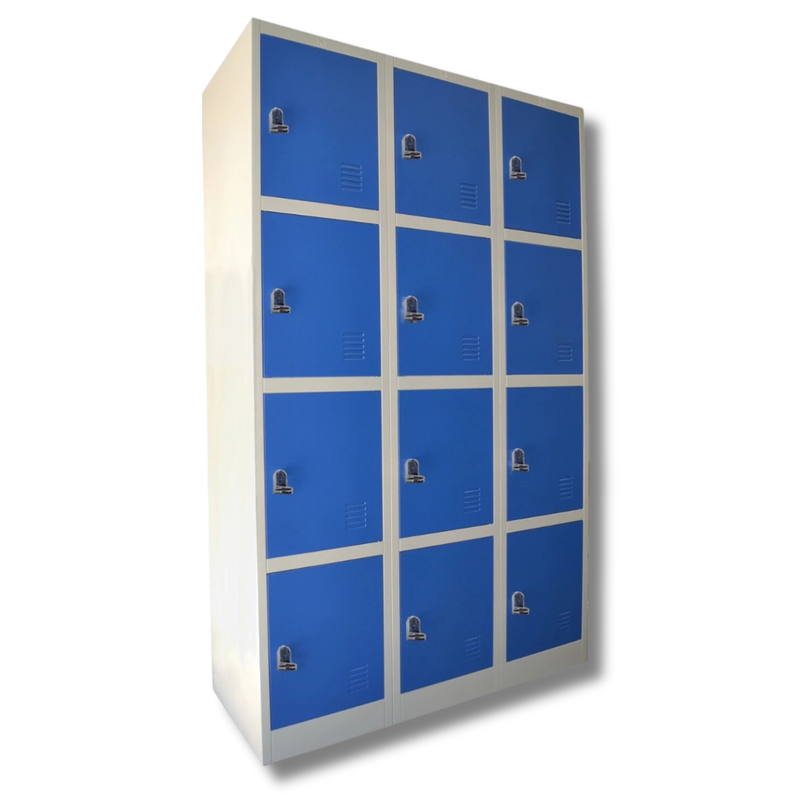12 Door XL Metal Storage Locker with Padlock Latches