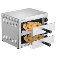 12" Electric Countertop Pizza Oven Adjustable Temperature & Timer