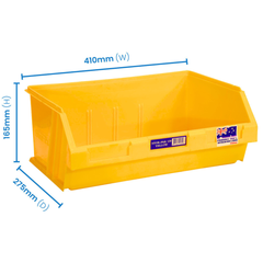 12L Stor-Pak No.120 Storage Bin 410 x 275 x 165mm Yellow 5 Pack-Hammerox Industrial
