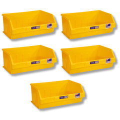 12L Stor-Pak No.120 Storage Bin 410 x 275 x 165mm Yellow 5 Pack-Hammerox Industrial