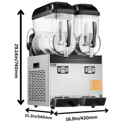 12L x2 Tank Commercial Slushy Machine -15~15℃ Frozen Drink Maker