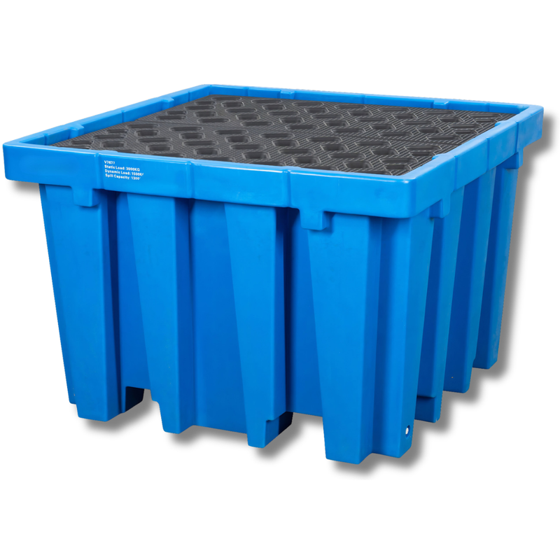 1300L Blue Single IBC Bunded Pallet-Hammerox Industrial