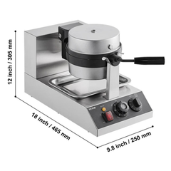 1300W Round Waffle Maker Rotatable Non Stick-Hammerox Industrial