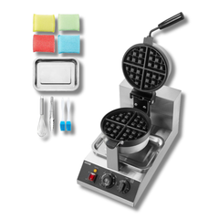 1300W Round Waffle Maker Rotatable Non Stick-Hammerox Industrial