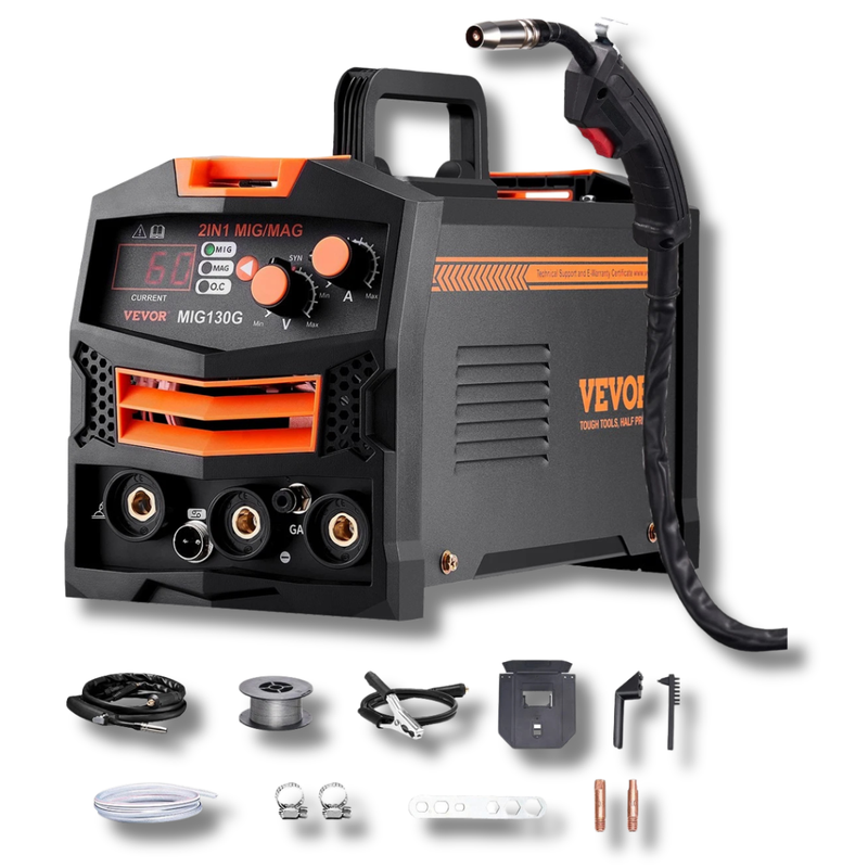 130A MIG Welder 2 In 1 Gas MIG Flux Core-Hammerox Industrial