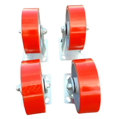 1360kg 5"x2" Heavy Duty PU Castor Wheels 2 Fixed 2 Swivel-Hammerox Industrial