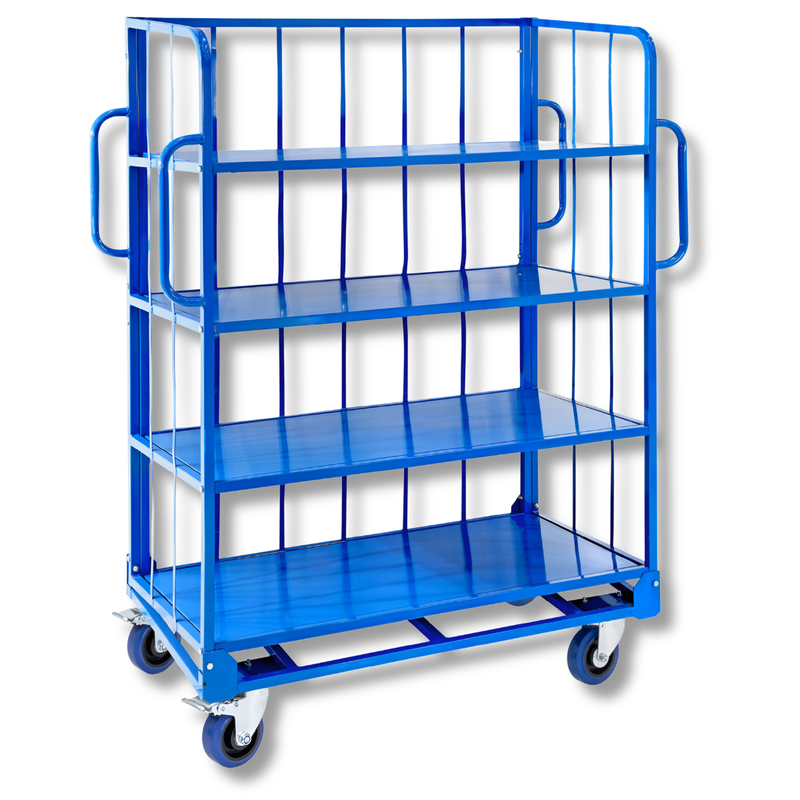 1410mm Heavy Duty Sloping 4 Shelf Trolley-Hammerox Industrial