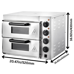 14" Commercial Electric Countertop Pizza Oven Double Tray
