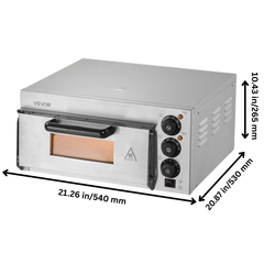 14" Commercial Electric Countertop Pizza Oven Single Deck