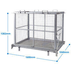 1500L Drop Bottom Bin with Mesh Sides-Hammerox Industrial