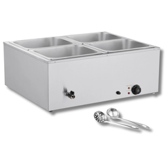 1500W Commercial Food Warmer Bain Marie 4 Pan Countertop