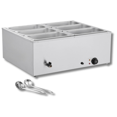 1500W Commercial Food Warmer Bain Marie 6 Pan Countertop