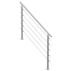 150cm Outdoor Stair Handrail 5 Crossbars-Hammerox Industrial