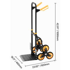 150kg Stair Climbing Trolley Cart 6 Wheel with Ropes-Hammerox Industrial
