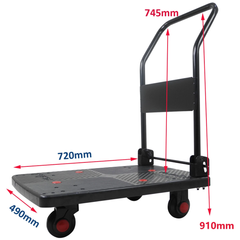150kg Industrial Platform Trolley with Extra Long Handle