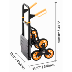 150kg Stair Climbing Trolley Cart 6 Wheel with Ropes