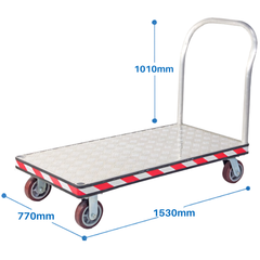 1530 x 770mm Heavy Duty Aluminium Platform Trolley-Hammerox Industrial