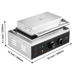 1550W 10 Piece Rectangle Waffle Maker